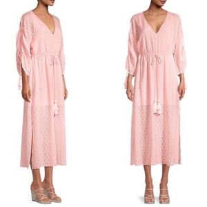 Alice + Olivia Esmeralda Devore Silk Blend Midi Dress
